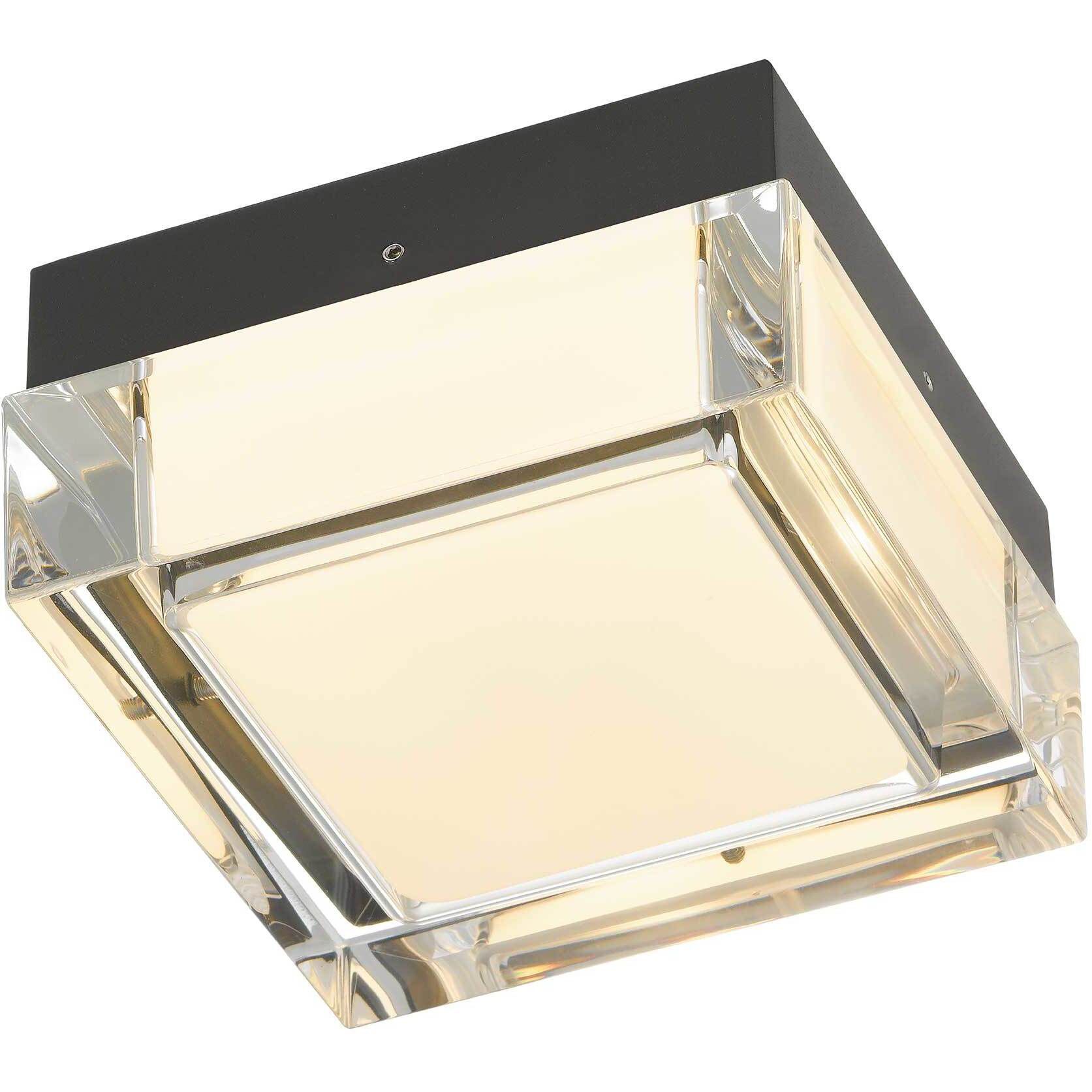 Box LED 5 inch Sand Black Outdoor Flush Mount