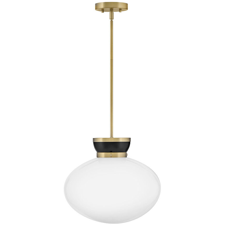 Lucy 1 Light 15 inch Black with Lacquered Brass Pendant Ceiling Light