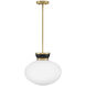 Lucy 1 Light 15 inch Black with Lacquered Brass Pendant Ceiling Light