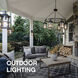 Atlantis LED 6 inch Satin Black Outdoor Wall Mount Lantern, Up/Down Light