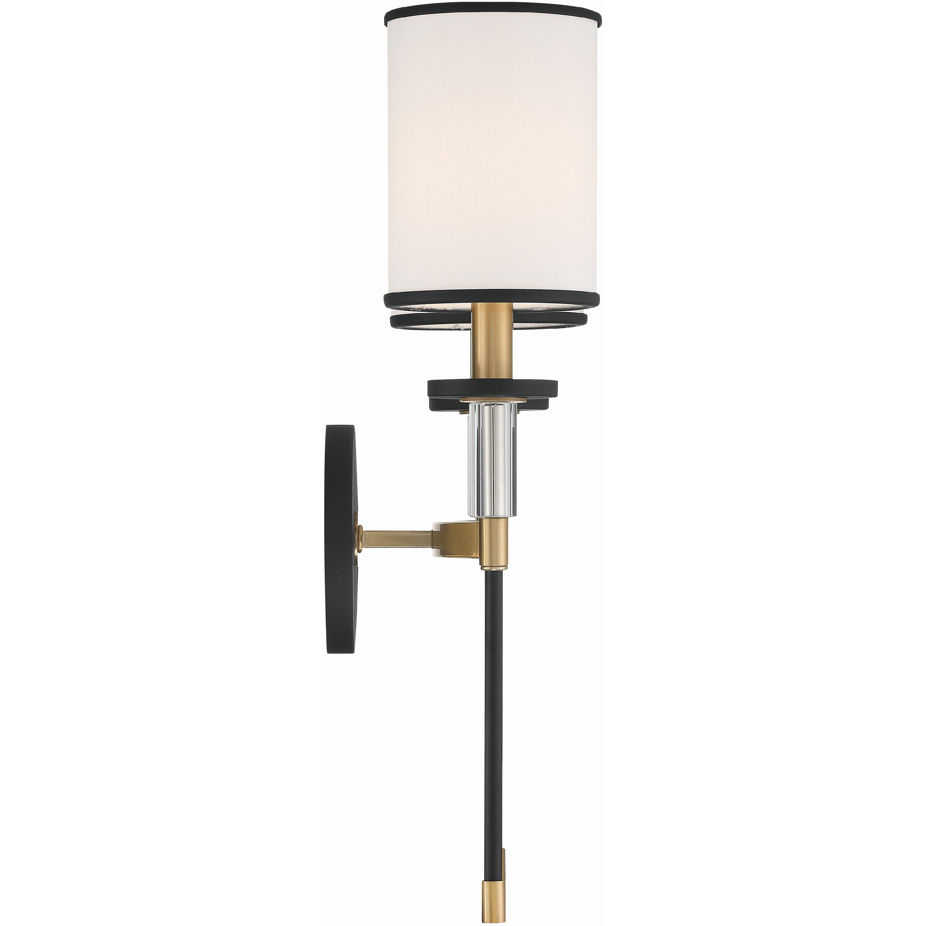 Hatfield Bath Wall Light in Black Forged with Vibrant Gold