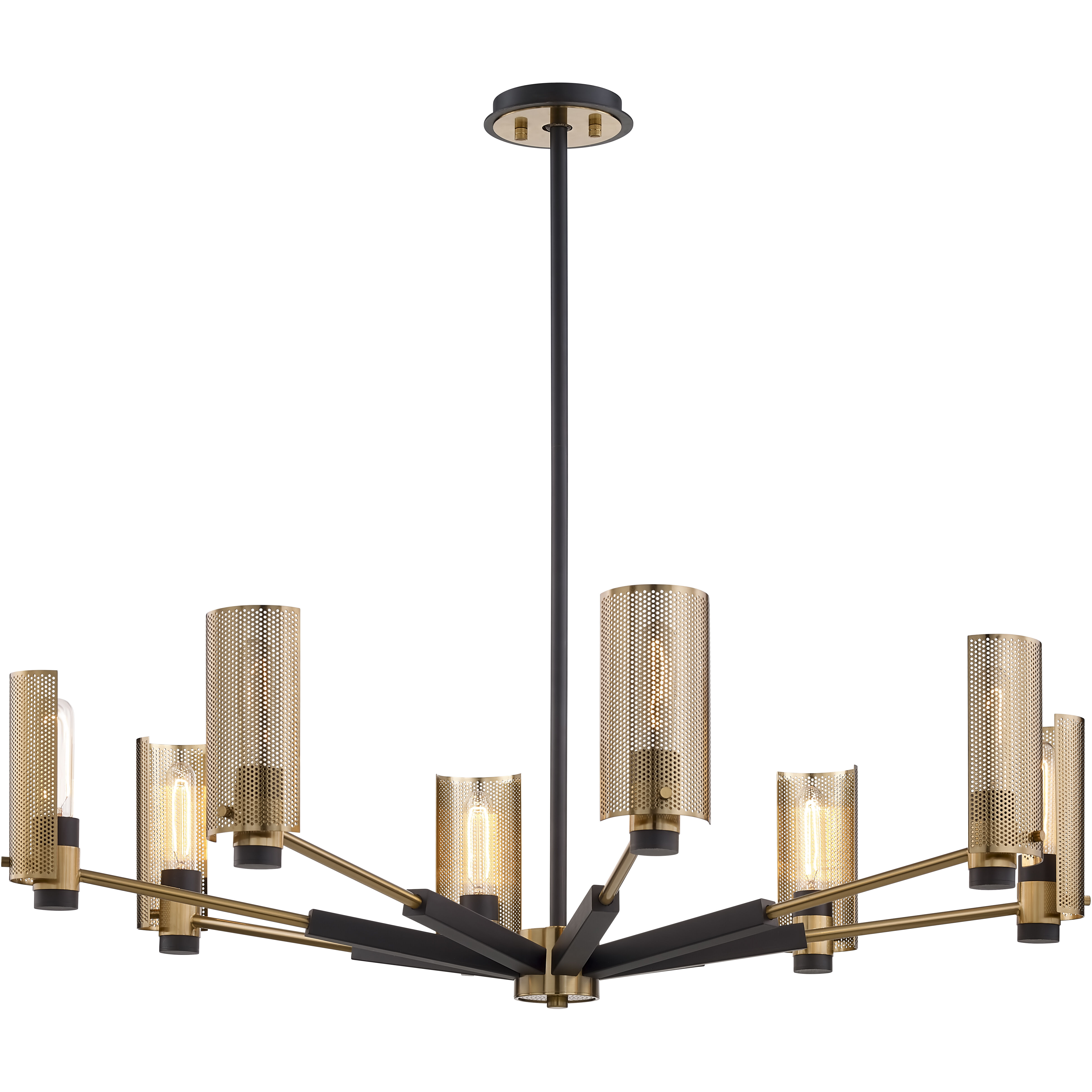 Troy Lighting F6878 SFB PBR Pilsen 8 Light 40 inch Modern Bronze And Aged Brass Chandelier Ceiling Light