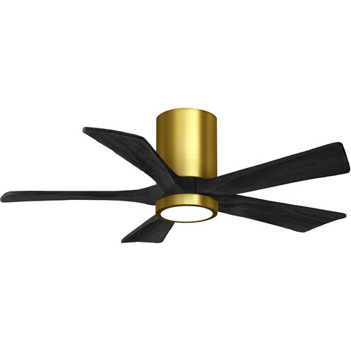 Atlas Irene-5HLK 42 inch Brushed Brass with Matte Black Blades Ceiling Fan, Flush Mounted