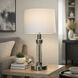 Celeste 17.5 inch 2 watt Chrome and Clear and White Table Lamp Portable Light