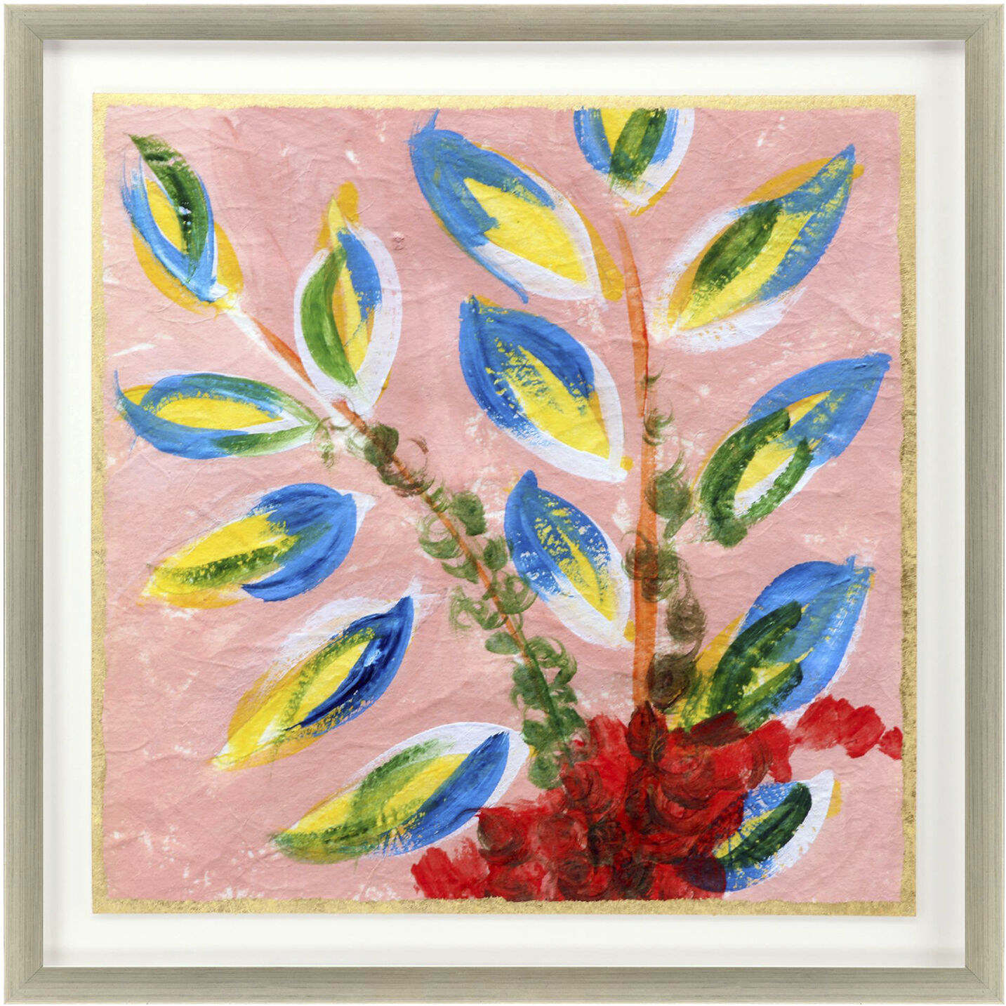 Sassy Botanica Blue and Green and Multi and Pink Framed Art