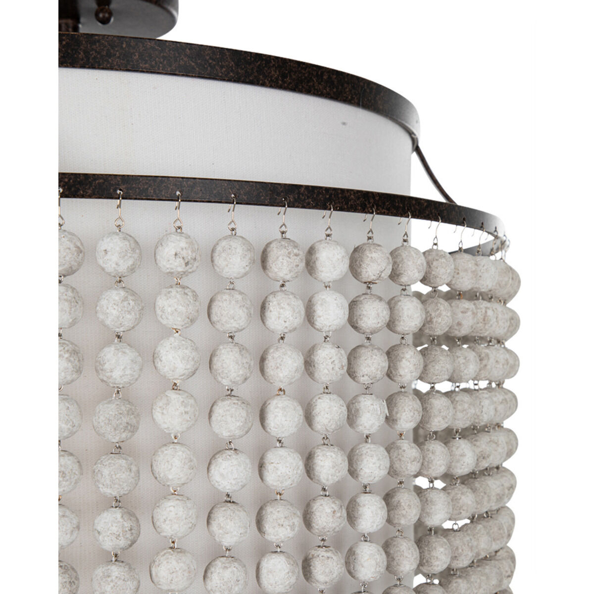 Joanna 2 Light 20.75 inch Venetian Rust / Distressed Ivory / Feather White Linen / White Acrylic Semi-Flush Mount Ceiling Light