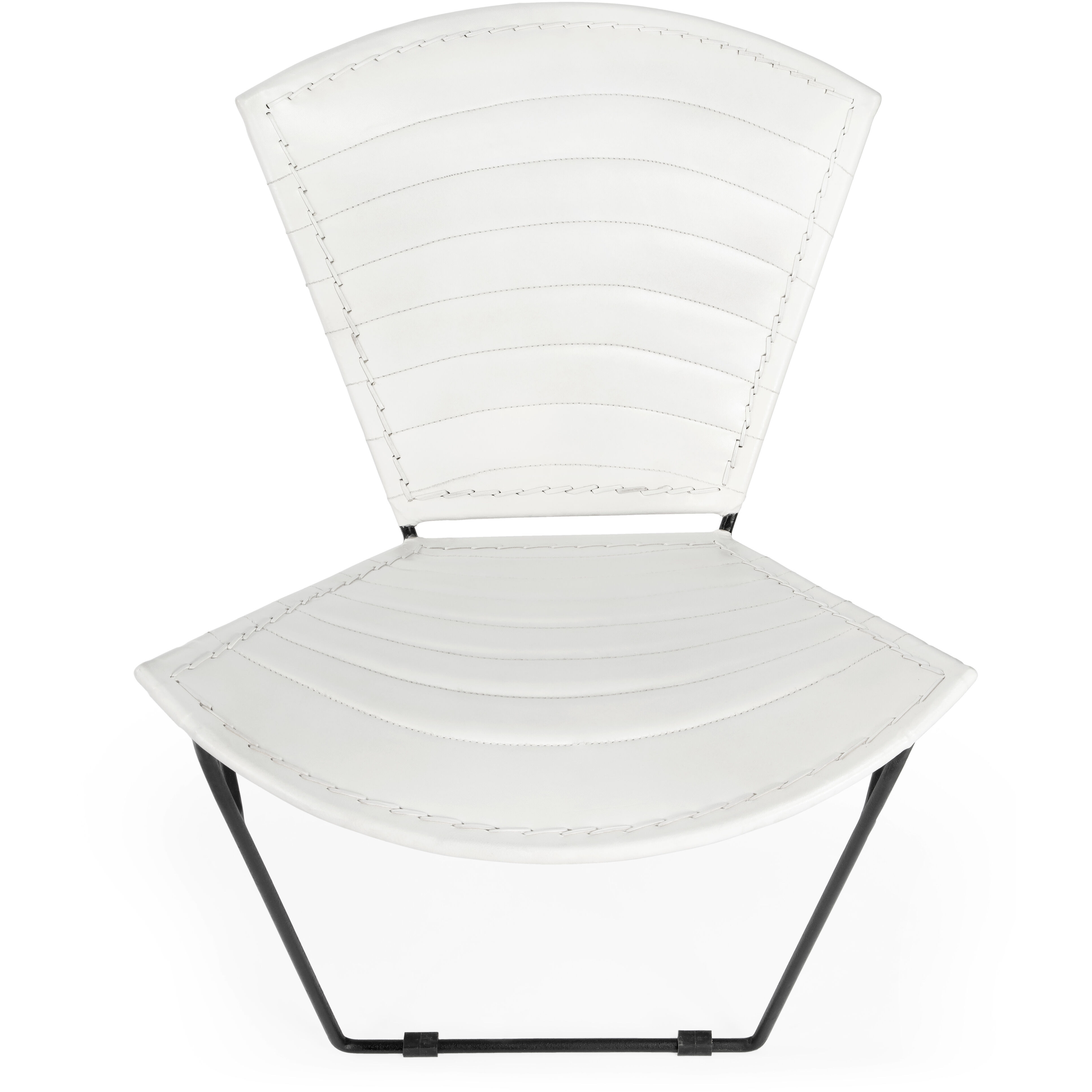 Felix Iron & Leather Accent Chair in White