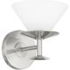 Tremolo 1 Light 8 inch Brushed Nickel and Polished Nickel Vanity Light Wall Light