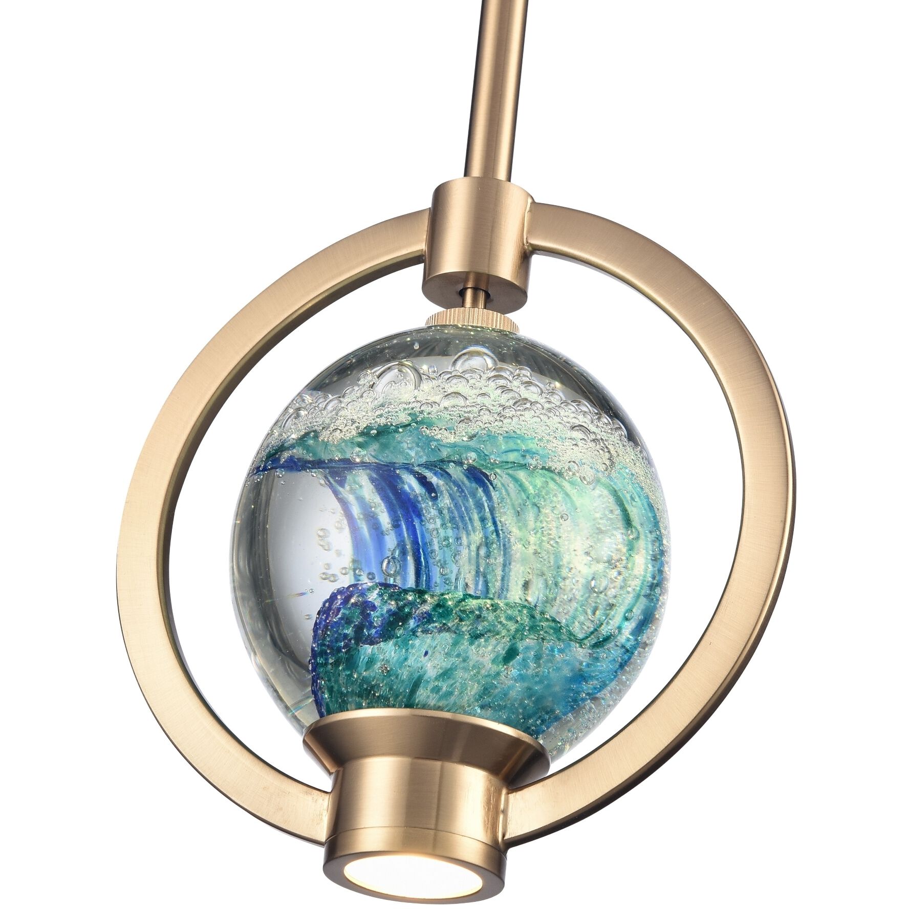 Utopia 1 Light 4 inch Lacquered Gold Pendant Ceiling Light