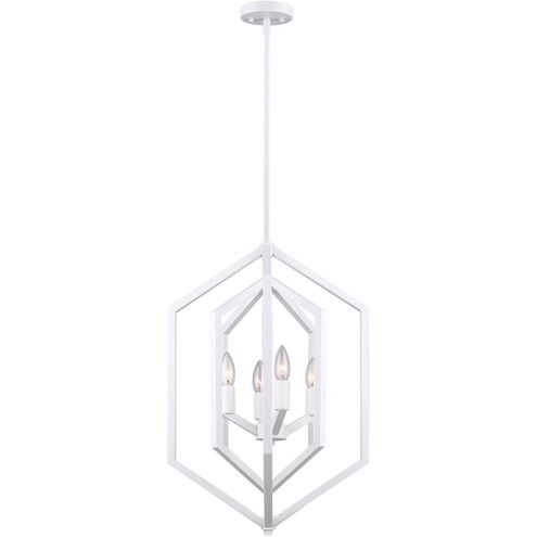 Netto 4 Light 16 inch Matte White Chandelier Ceiling Light