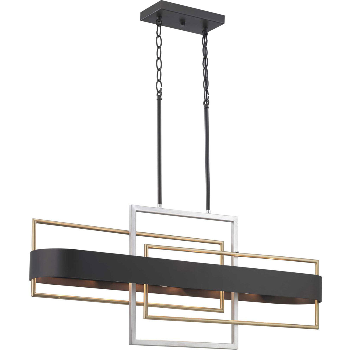 Adagio 6 Light 38 inch Matte Black Island Chandelier Ceiling Light, Design Series