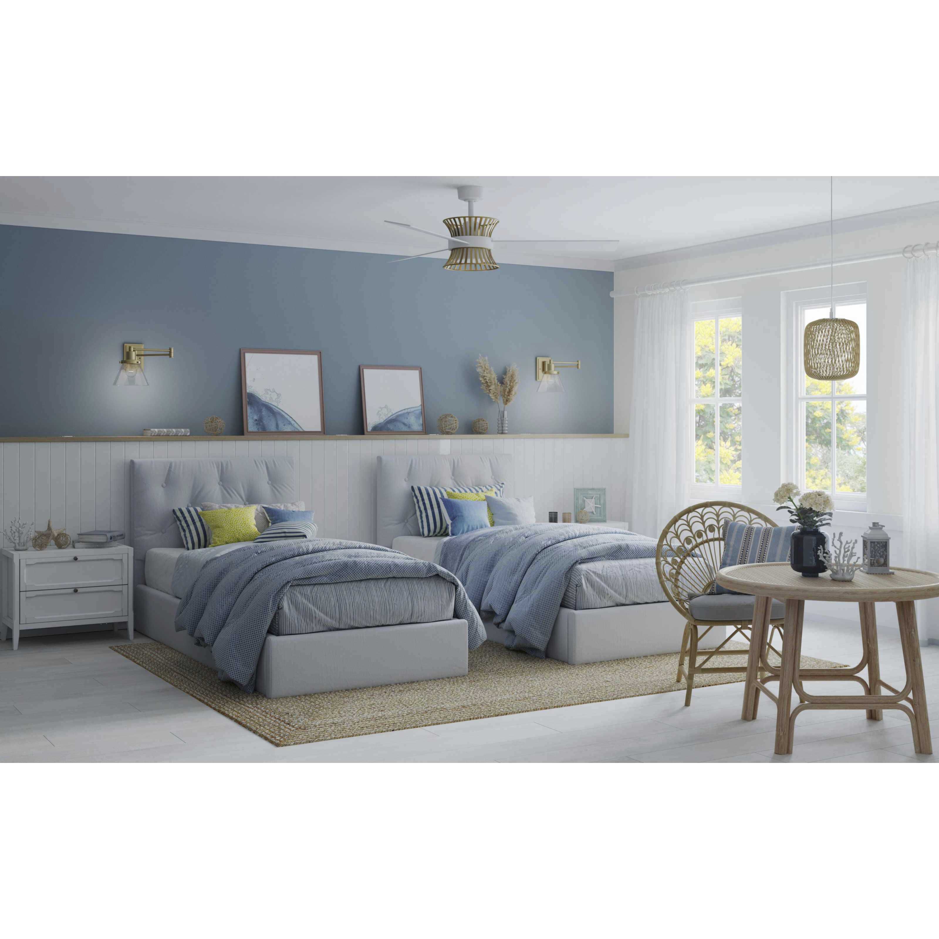 Cordova 1 Light 10 inch Natural Rattan Mini Pendant Ceiling Light, Design Series