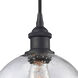 Ballston Athens 1 Light 8 inch Matte Black Mini Pendant Ceiling Light in Seedy Glass, Ballston