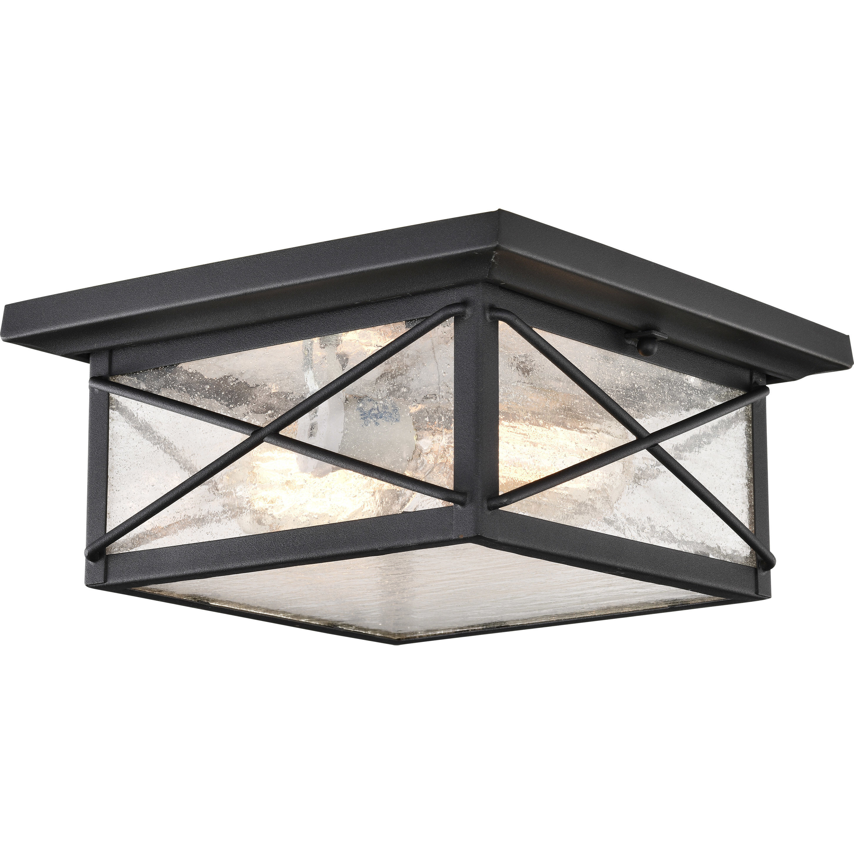 Wingate 2 Light 11 inch Textured Black Outdoor Flush Mount