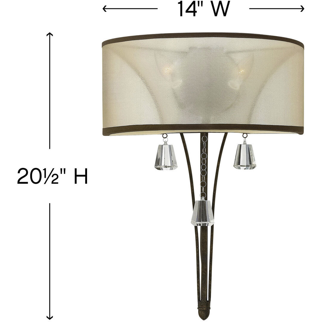 Mime LED 14 inch French Bronze Sconce Wall Light