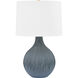Nepperhand 28 inch 15 watt Aged Brass and Ceramic Providence Blue Table Lamp Portable Light