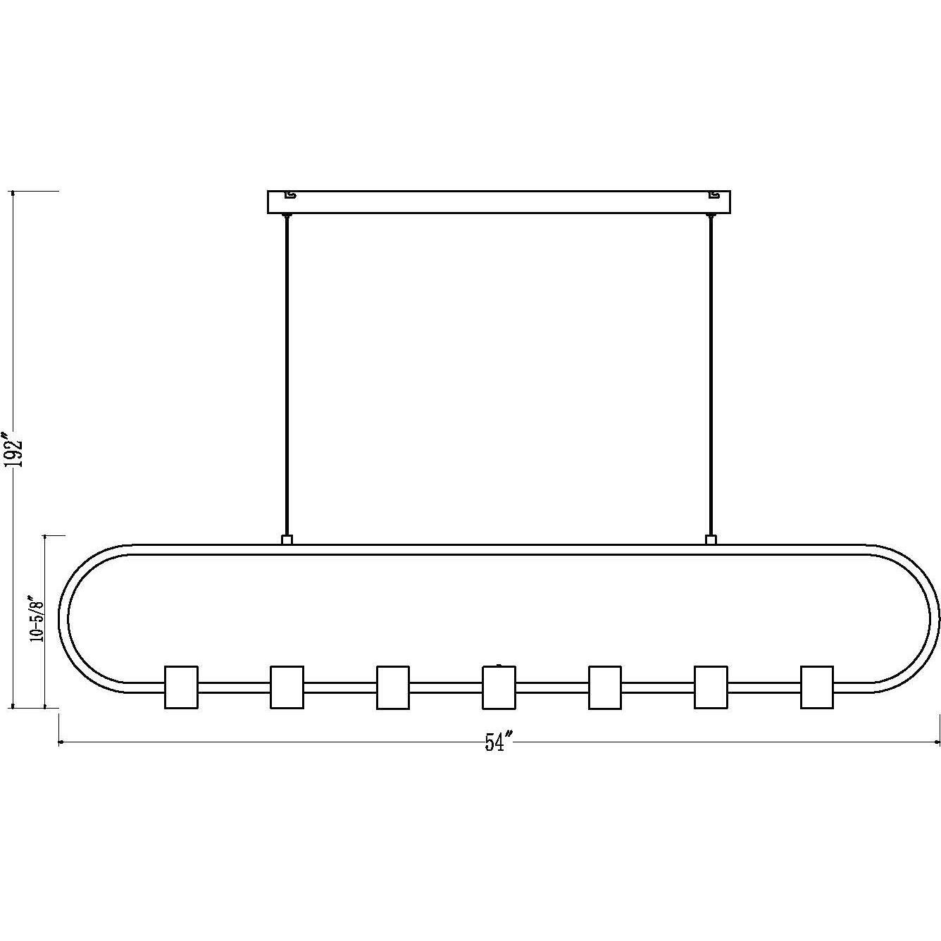 Saros LED 54 inch Matte Black Linear Chandelier Ceiling Light