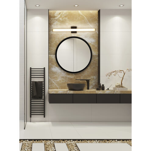 Rail LED 36 inch Black Bath Vanity Wall Light