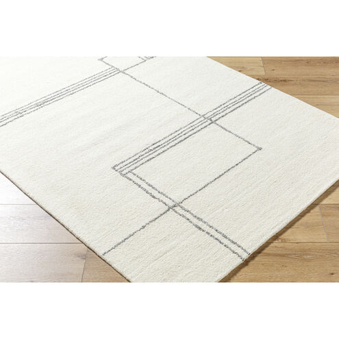 Falcao 90 X 60 inch Off-White/Light Silver Handmade Rug in 5 x 7.5