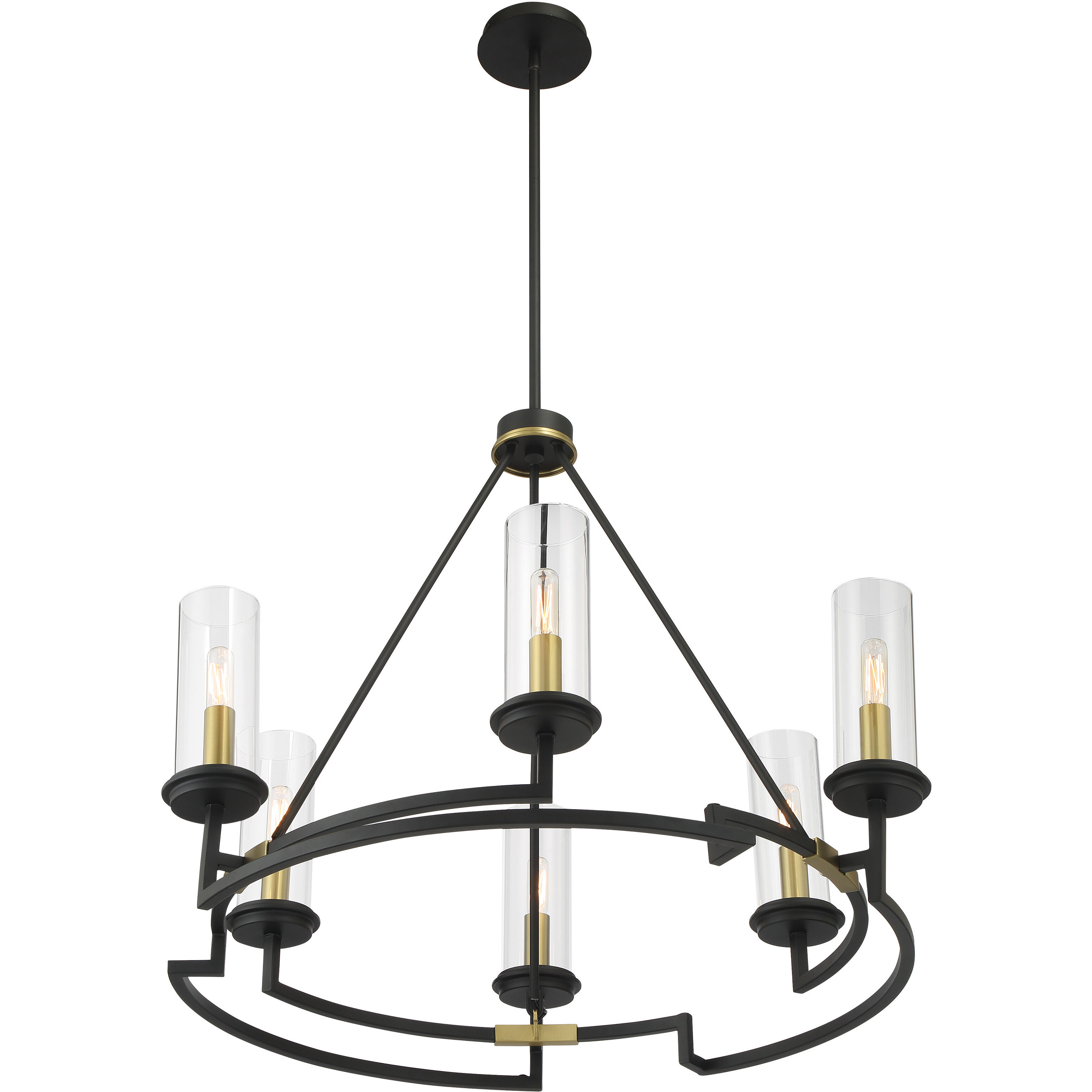 Hillstone 6 Light 30.25 inch Soft Brass And Sand Coal Chandelier Ceiling Light