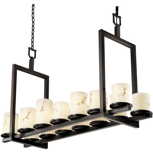 Lumenaria 14 Light 13 inch Dark Bronze Chandelier Ceiling Light in Cylinder with Flat Rim