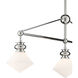 Rycroft 3 Light 43 inch Polished Nickel/White Linear Chandelier Ceiling Light, Rectangular