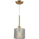 Compartir 1 Light 6 inch Satin Brass with Satin Nickel Mini Pendant Ceiling Light