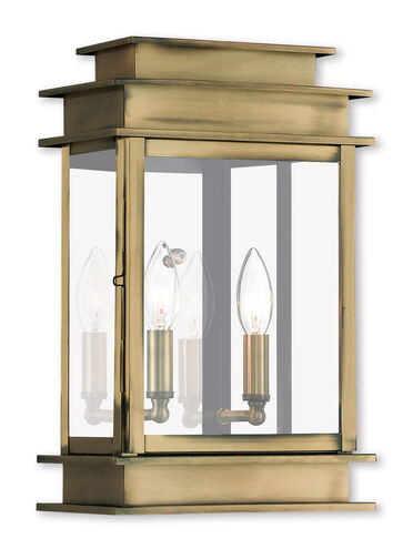 Princeton 2 Light 15 inch Antique Brass Outdoor Wall Lantern