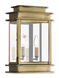 Princeton 2 Light 15 inch Antique Brass Outdoor Wall Lantern