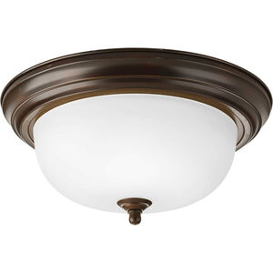 Dome Glass CTC 2 Light 13 inch Antique Bronze Flush Mount Ceiling Light in 13-1/4", Etched, Standard