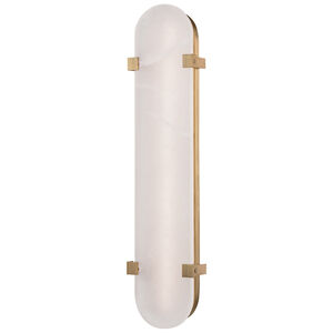 Skylar LED 5 inch Aged Brass ADA Wall Sconce Wall Light, Spanish Alabaster