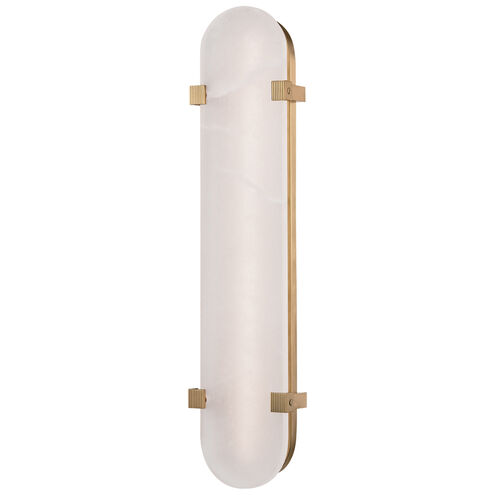 Skylar LED 5 inch Aged Brass ADA Wall Sconce Wall Light, Spanish Alabaster