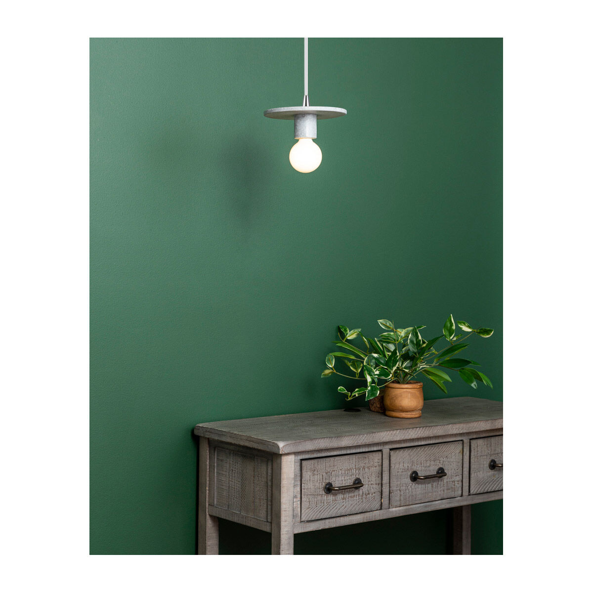 Radiance Collection 1 Light 8 inch Concrete Pendant Ceiling Light