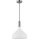 Alora Mood Belleview 1 Light 11.88 inch Brushed Nickel Pendant Ceiling Light in Matte Opal Glass