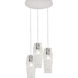 Candace 3 Light 18 inch Satin Nickel Triple Round Pendant Ceiling Light in Clear