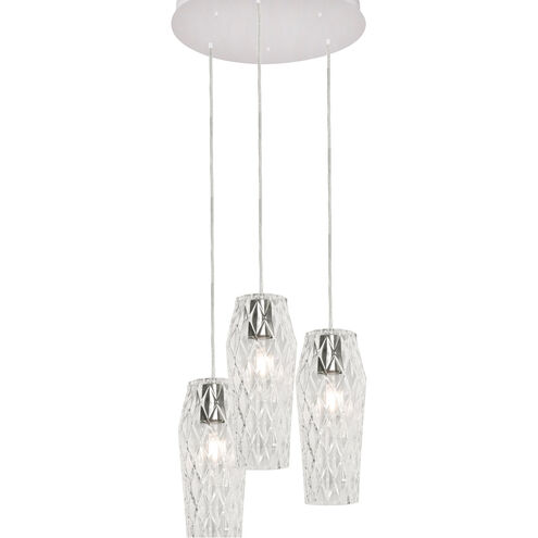 Candace 3 Light 18 inch Satin Nickel Triple Round Pendant Ceiling Light in Clear
