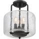 Avalon 3 Light 11.38 inch Black Semi-Flush Ceiling Light in Matte Black, Essentials