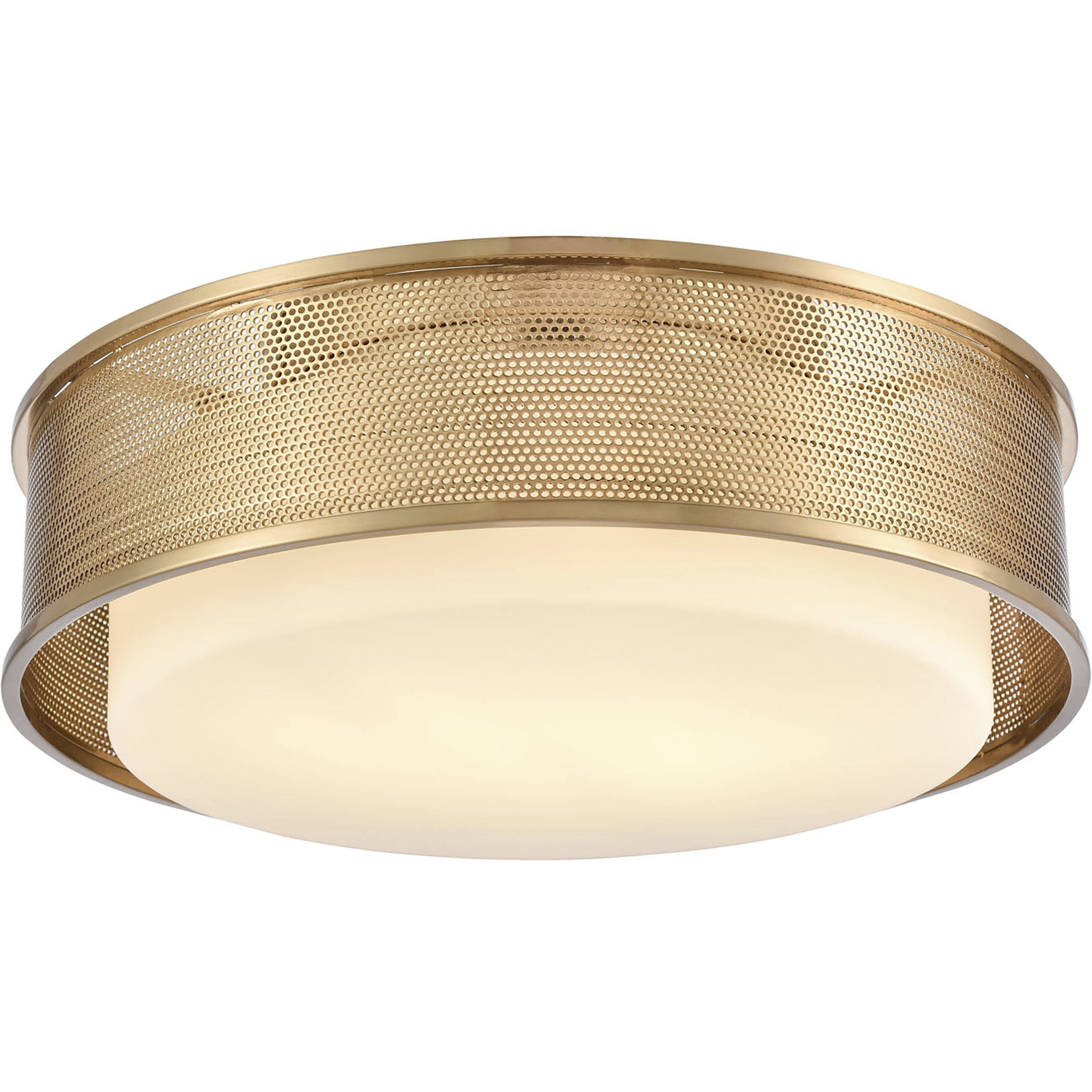 Esteem 2 Light 13 inch Aged Brass Flush Mount Ceiling Light