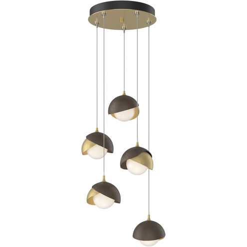 Brooklyn 5 Light 16 inch Modern Brass and Bronze Pendant Ceiling Light in Modern Brass/Bronze