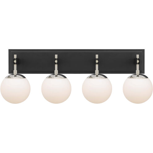 Allie 4 Light 30.25 inch Black/Polished Nickel Bath Vanity Light Wall Light