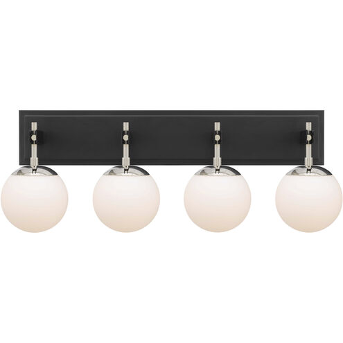 Allie 4 Light 30 inch Black/Polished Nickel Bath Vanity Light Wall Light