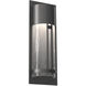 Outdoor Round Motif LED 19 inch Argento Grey Outdoor Sconce in 3000K LED, Frosted Granite, Short Round
