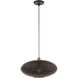 Dublin 1 Light 16 inch Bronze with Antique Brass Accents Pendant Ceiling Light