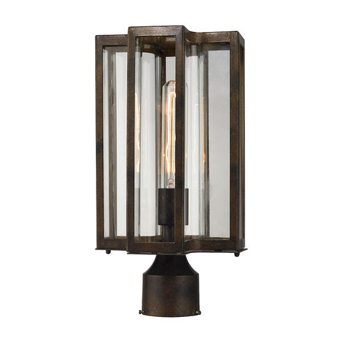 Greenock Ln 1 Light 15 inch Hazelnut Bronze with Clear Outdoor Post Light