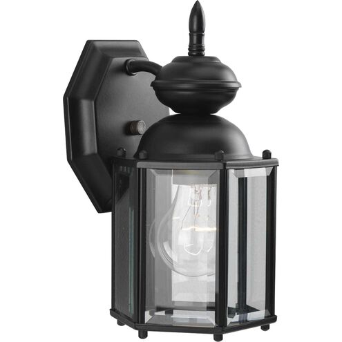 BrassGUARD 1 Light 10 inch Matte Black Outdoor Wall Lantern