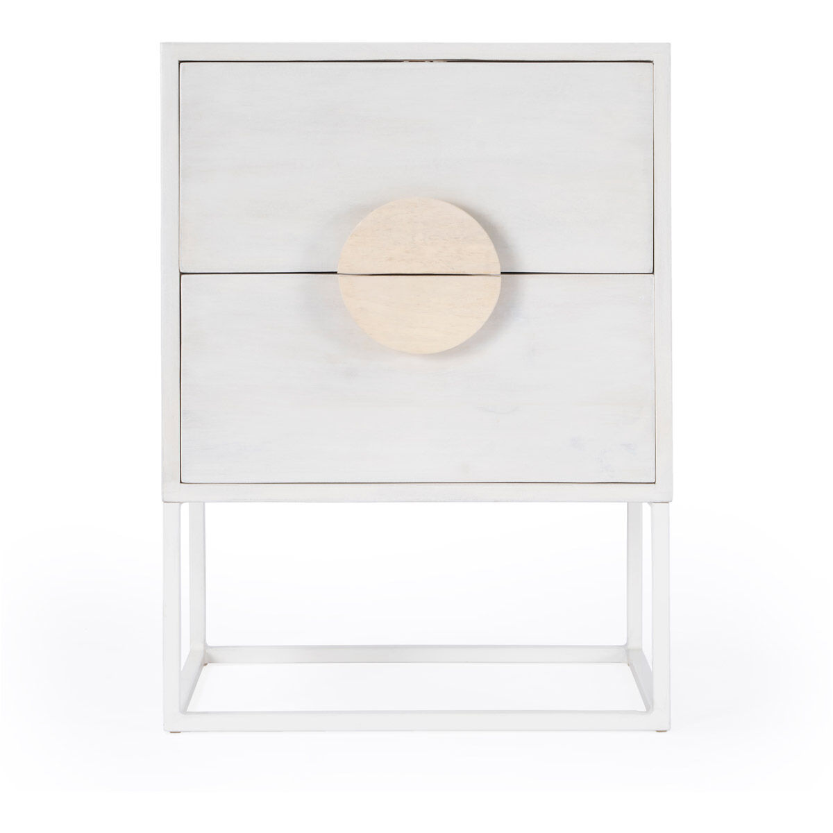 Lennasa 2 drawers Nightstand in White