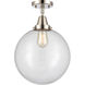 Beacon 1 Light 12 inch Polished Nickel Flush Mount Ceiling Light in Clear Glass