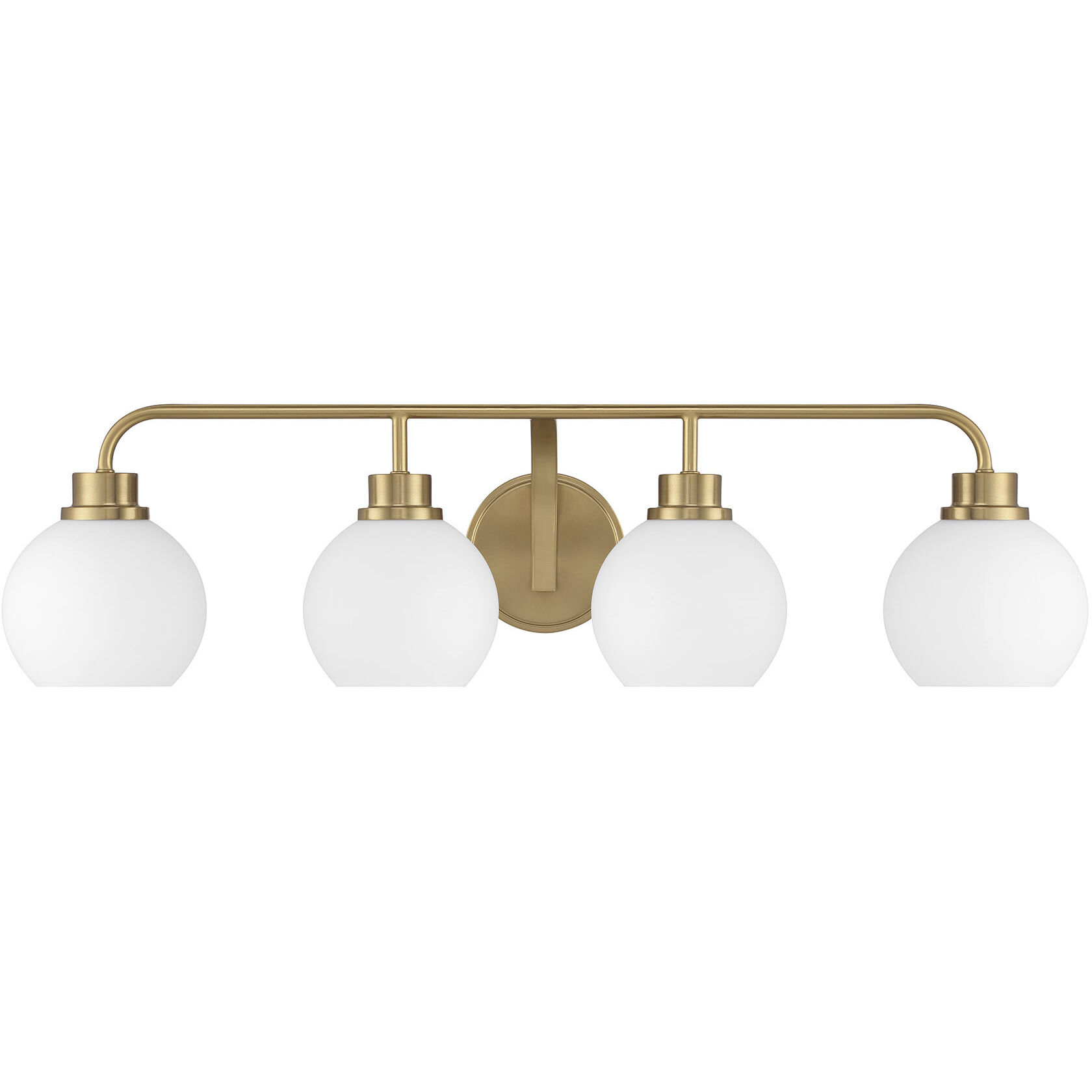 Contemporary 4 Light 32 inch Natural Brass Bathroom Vanity Light Wall Light