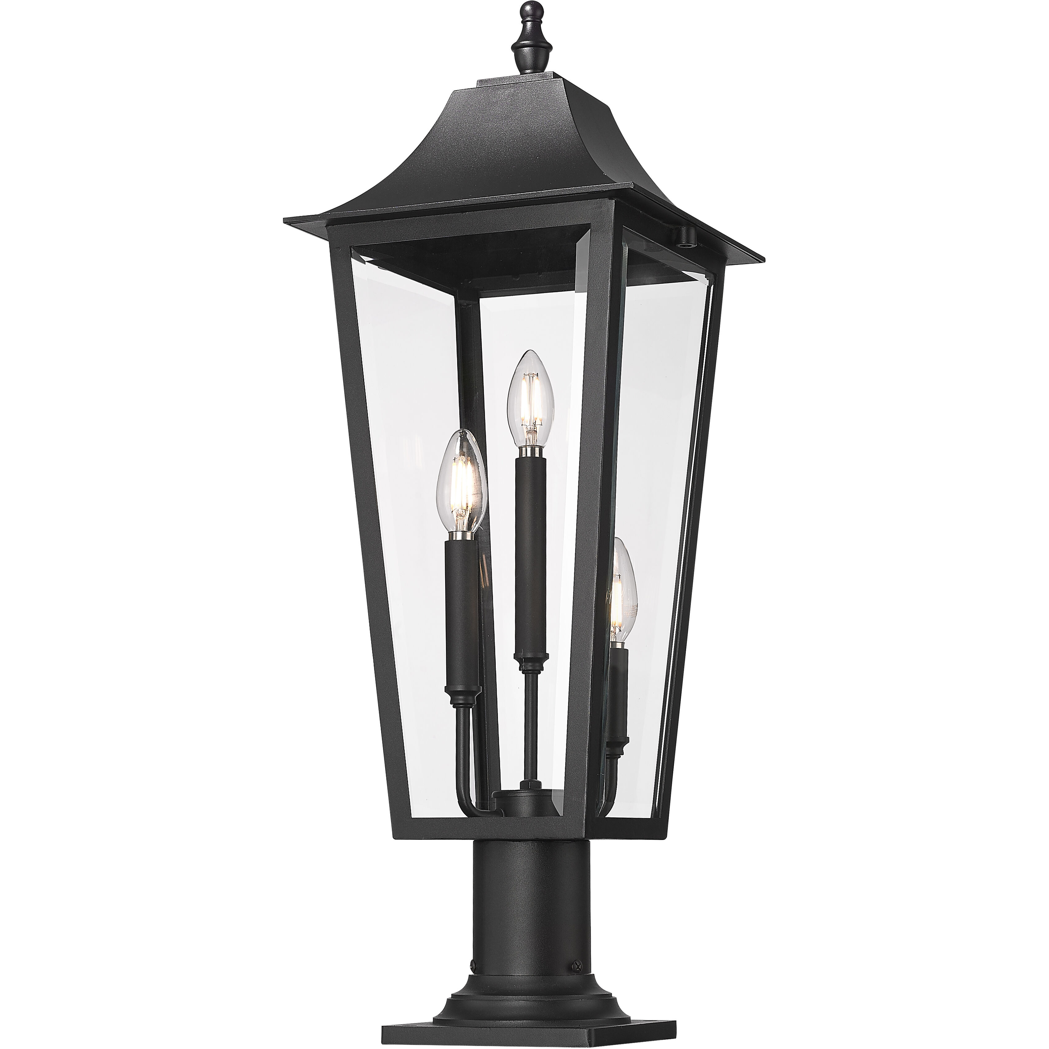 Gannon 3 Light 28.75 inch Black Outdoor Pier Mounted Fixture