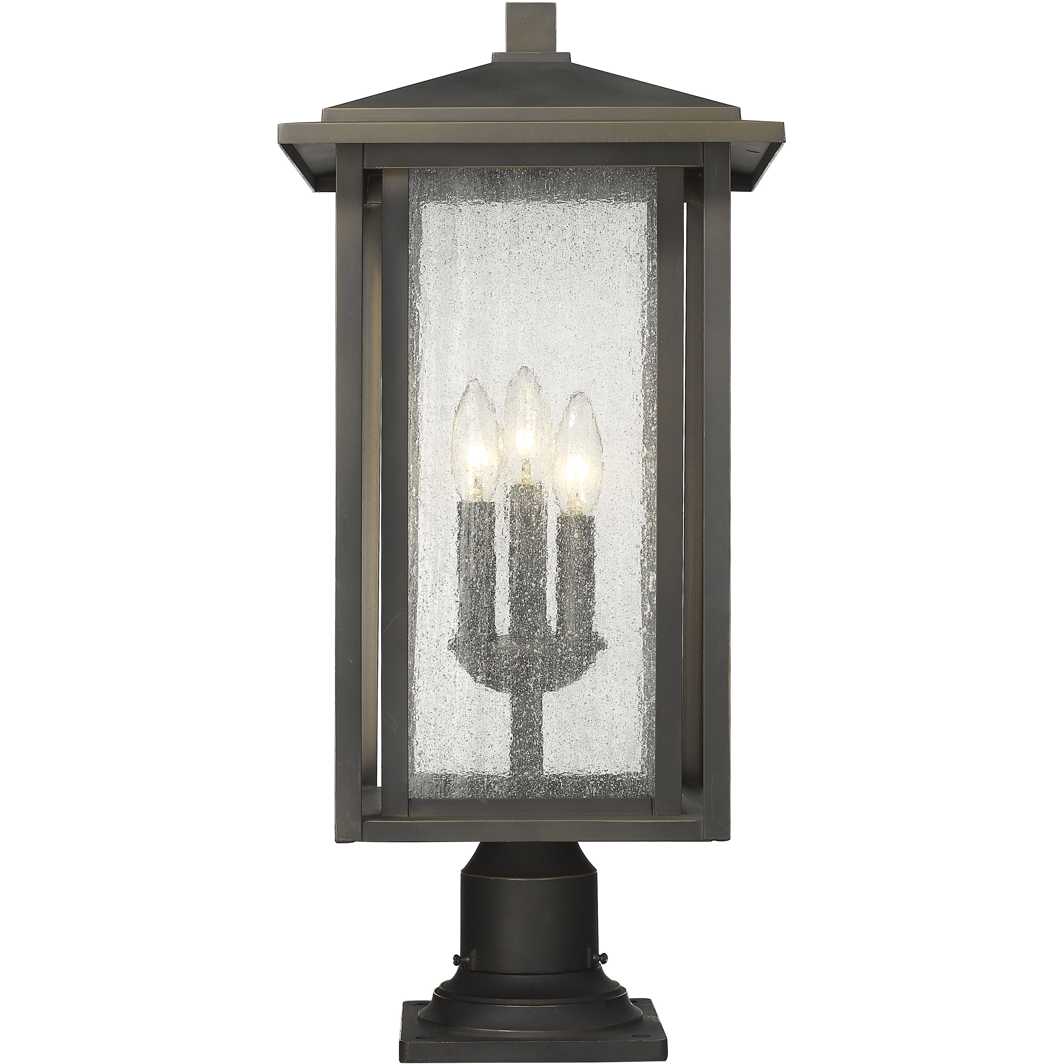 Aspen 3 Light 24.5 inch Oil Rubbed Bronze Outdoor Pier Mounted Fixture